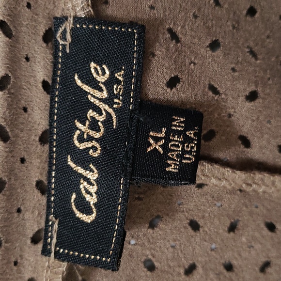 Made in USA Cal Style Soft & Comfortable No Iron Vegan Faux Suede Tunic Top - Picture 5 of 5